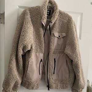 Alp n Rock Tan Sherpa Fleece Jacket with Pockets